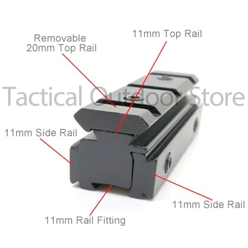 Adaptador de montaje elevador Dovetail a riel para mira holográfica - imagen 3