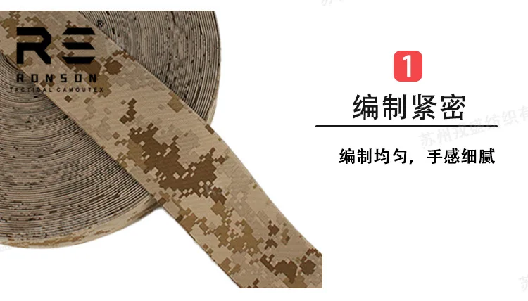 Detalle del patrón de camuflaje y la textura del tejido elástico