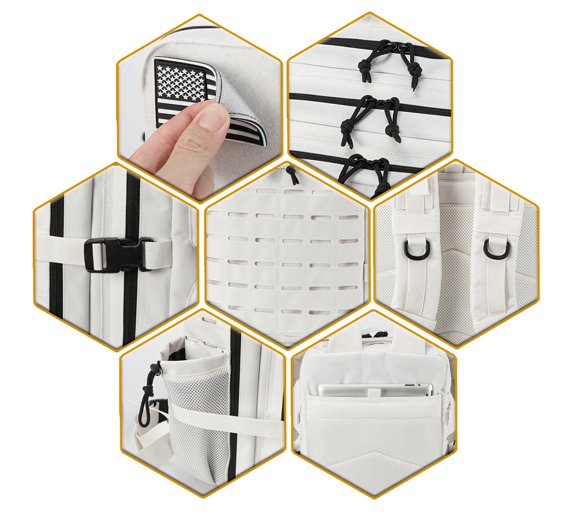 Mochila táctica de 25L/45L para exteriores para hombres y mujeres, bolso resistente, mochila escolar pequeña, mochila para senderismo, kw con portabotellas - imagen 5