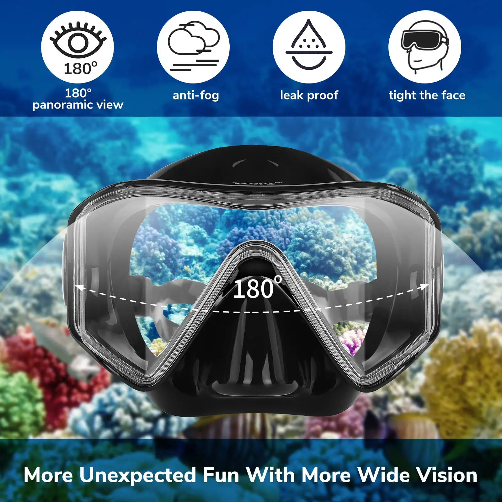 Máscara de buceo, equipo de máscara de snorkel profesional, gafas de snorkel, máscara de buceo antifugas, máscara de gafas de natación para adultos - imagen 3
