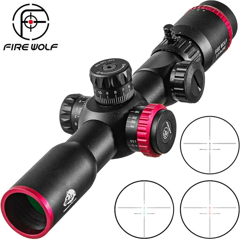 Fire Wolf FFP 2,5-8x28 alcance doble alcance cruzado caza verde rojo iluminado Riflescope QZ Rifle Scope mira óptica táctica - imagen 2