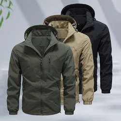 Chaqueta ligera informal a prueba de viento para hombre, abrigo de secado rápido con capucha para senderismo, Camping, Otoño, novedad