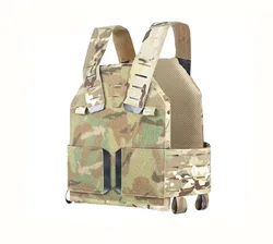 Chaleco táctico ligero ripstop MOLLE con bolsillo portaplaca para caza