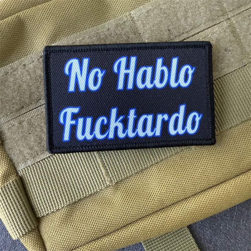 No Hablo-Parche con insignia de moral, estampado táctico, divertido gancho y bucle, mochila militar, ropa, pegatina decorativa, brazalete - imagen 3