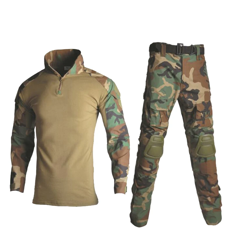 Ropa de caza, uniforme, camisa, pantalones con rodilleras, coderas, deporte al aire libre, traje Ghillie, conjunto de rana - imagen 4