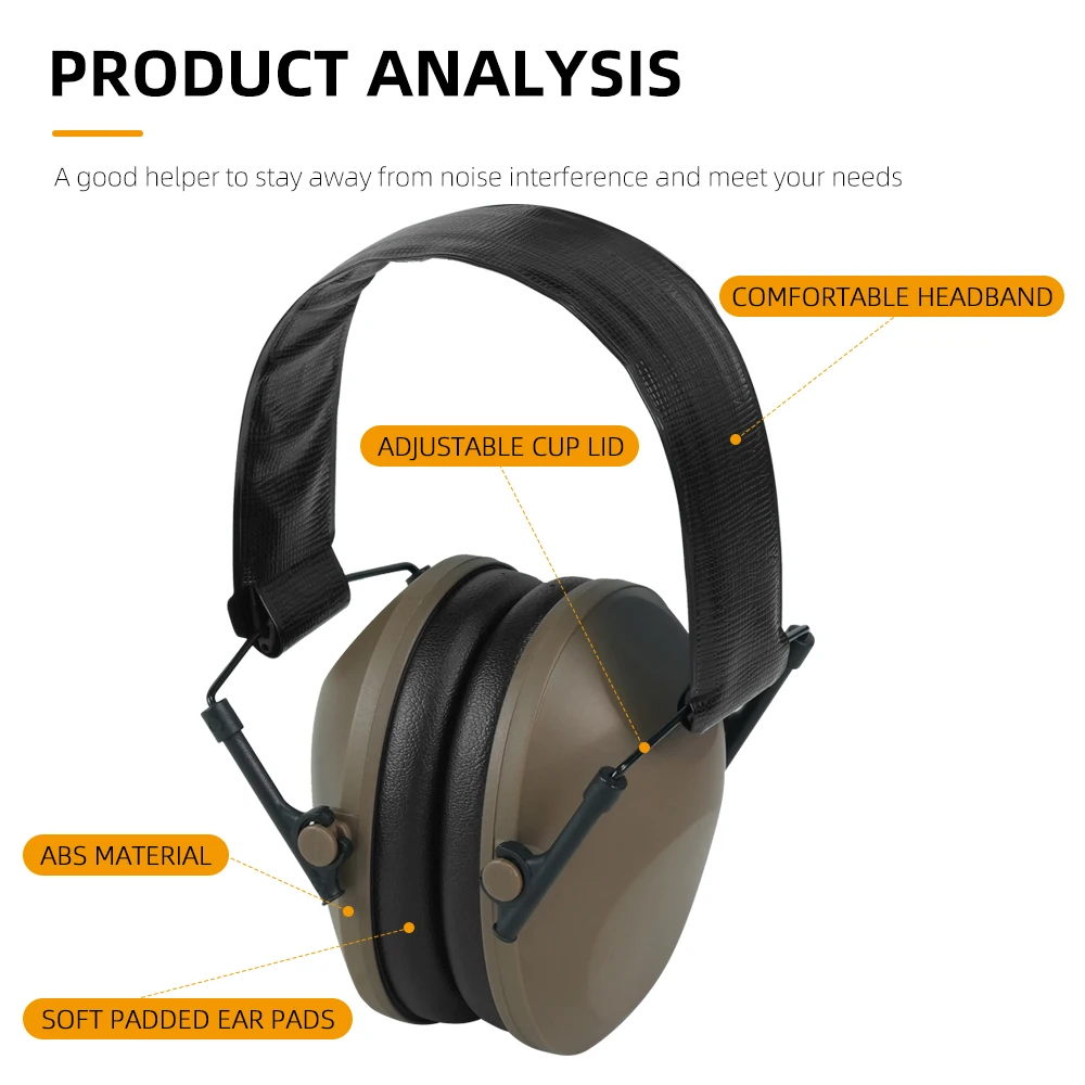 Orejeras insonorizadas sobre la oreja BOOIU: tácticas para actividades al aire libre y airsoft - imagen 4