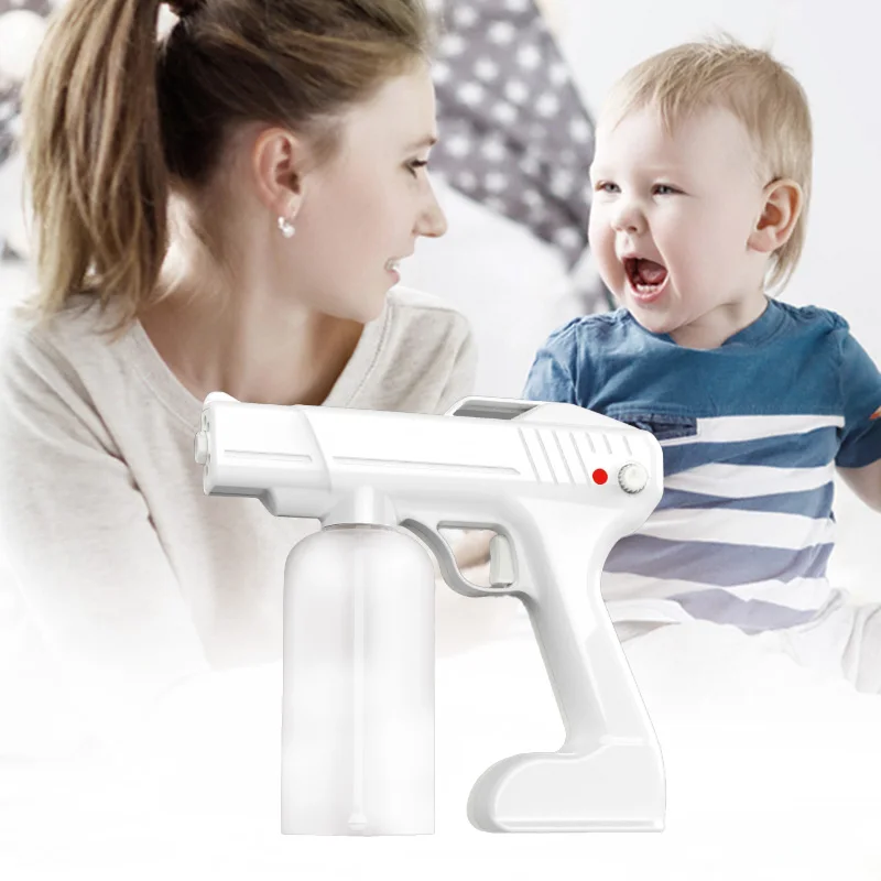 PULVERIZADOR DE desinfectante eléctrico inalámbrico, pistola pulverizadora de vapor de luz azul Nano con USB, atomizador de riego para desinfección de jardín y hogar, 350/800ML - imagen 4