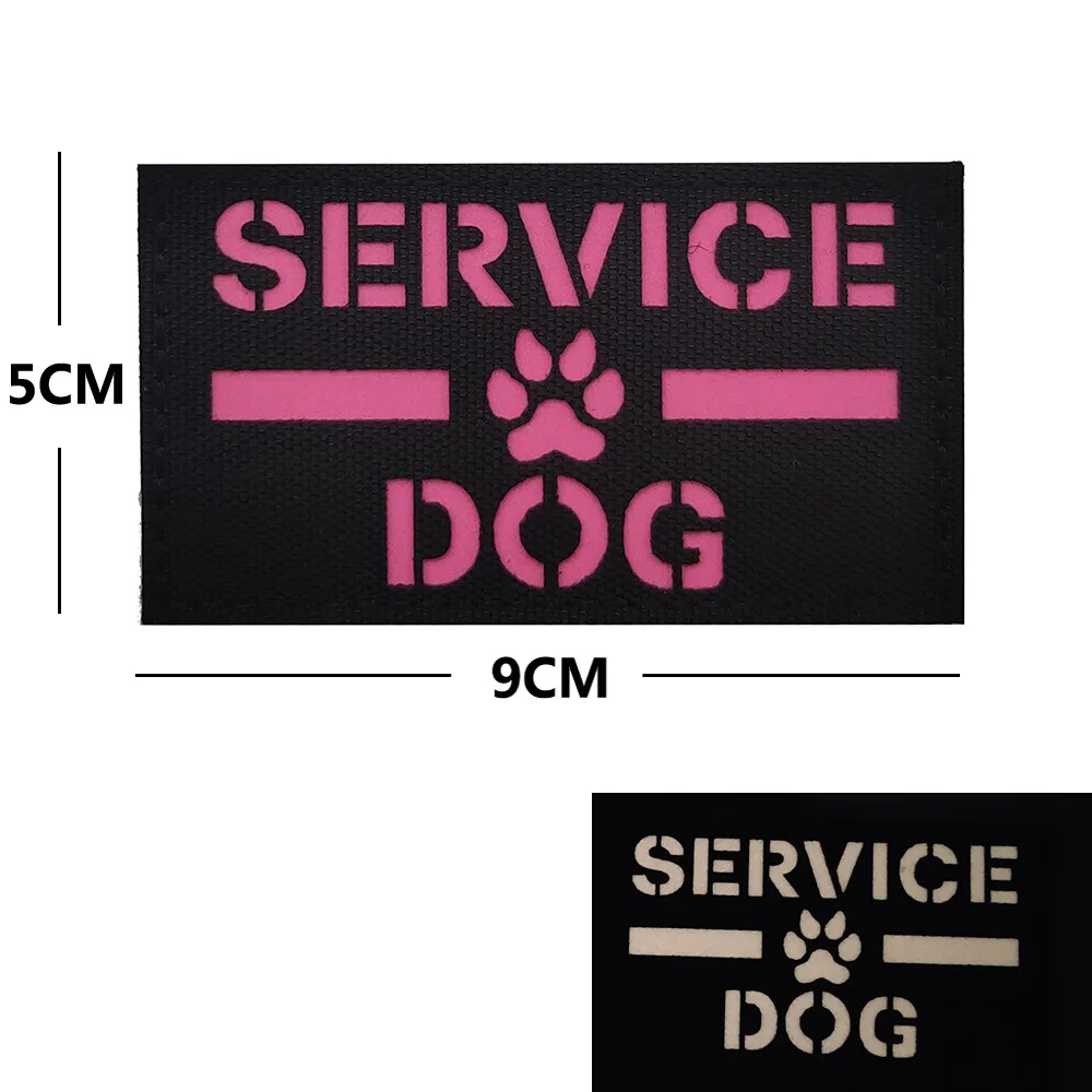 Ejercicio al aire libre insignias de identificación nocturna cortadas con láser y insignias luminosas de Velcro para perros servicio parches para perros cruz reflectante - imagen 5