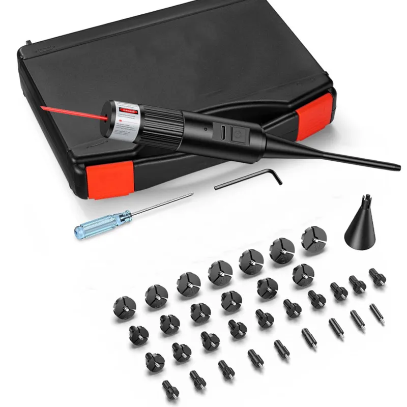 Kit de mira de orificio láser calibre.177.22 a colimador láser 12GA interruptor de botón grande 32 adaptadores