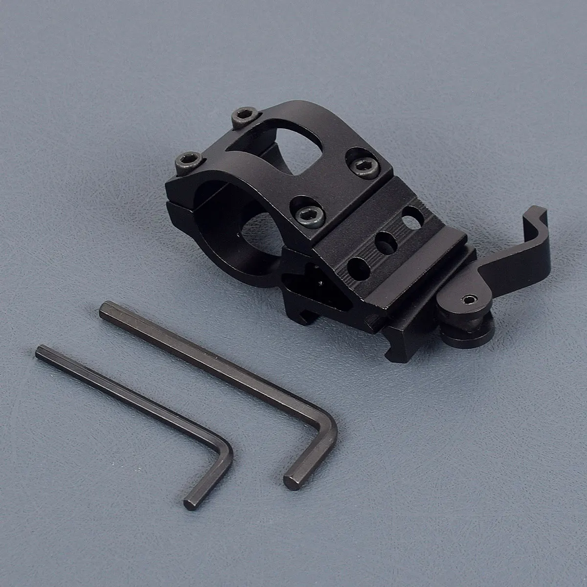 45 °   Soporte de alcance para linterna de grado, Base de liberación rápida QD para tubos de 25,4/30mm, riel Picatinny de 20mm, accesorios para pistola de caza - imagen 3