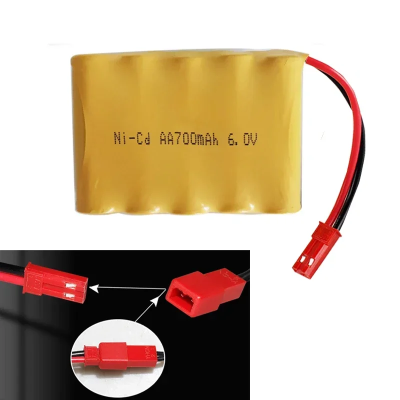 JST Plug 6V 700mAh NI-CD AA batería recargable para juguetes de Control remoto coches barcos camiones trenes pistolas Robots piezas - imagen 2