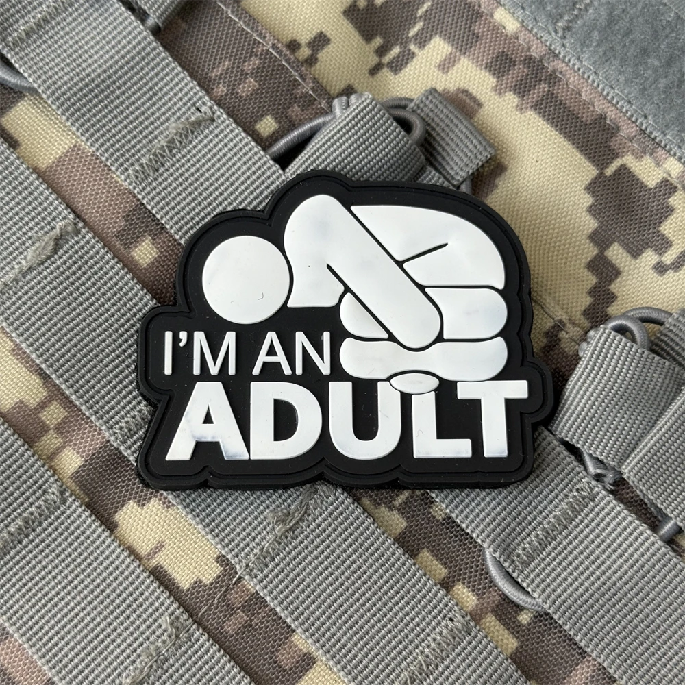 Estoy un parche para adultos, moral militar táctica, apliques personalizados del ejército, parches de gancho y bucle de PVC 3D para ropa, pegatina para mochila - imagen 4
