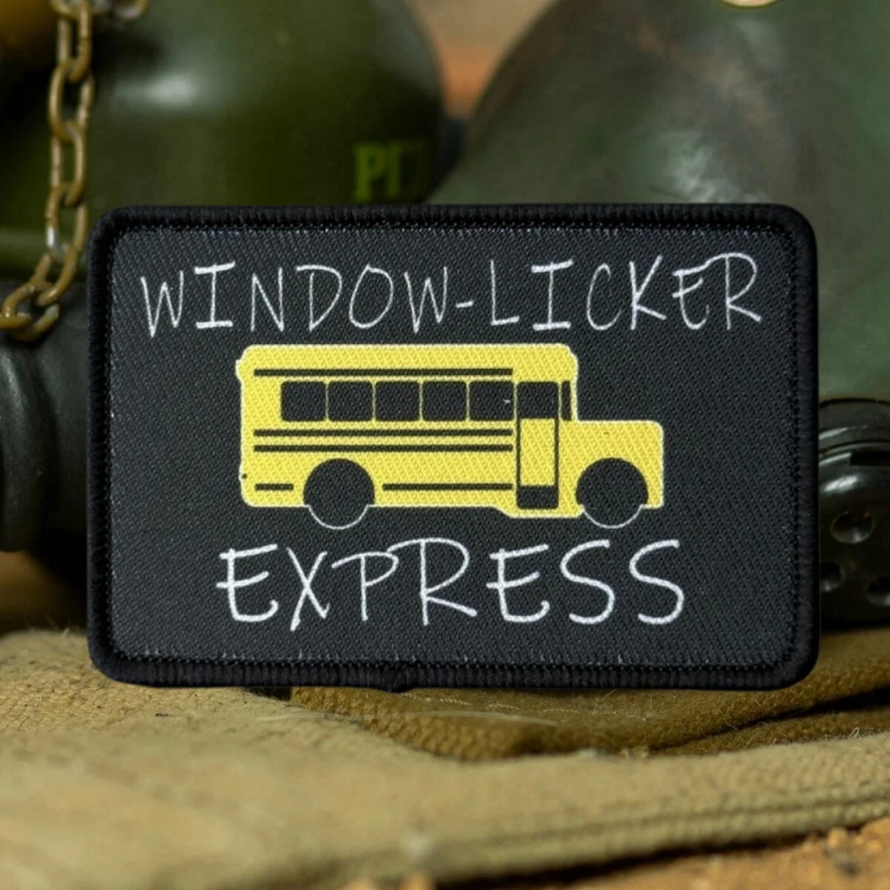 Parche táctico de moral Express para lamer ventanas, equipo militar para exteriores, pegatina para mochila, parches impresos con gancho y bucle para ropa - imagen 5