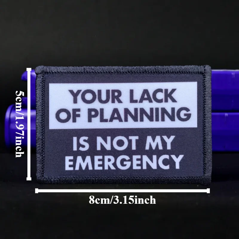 No mi parche divertido de emergencia, parches de gancho y bucle impresos en la ropa, insignia de moral militar, brazalete, pegatinas para mochila - imagen 3