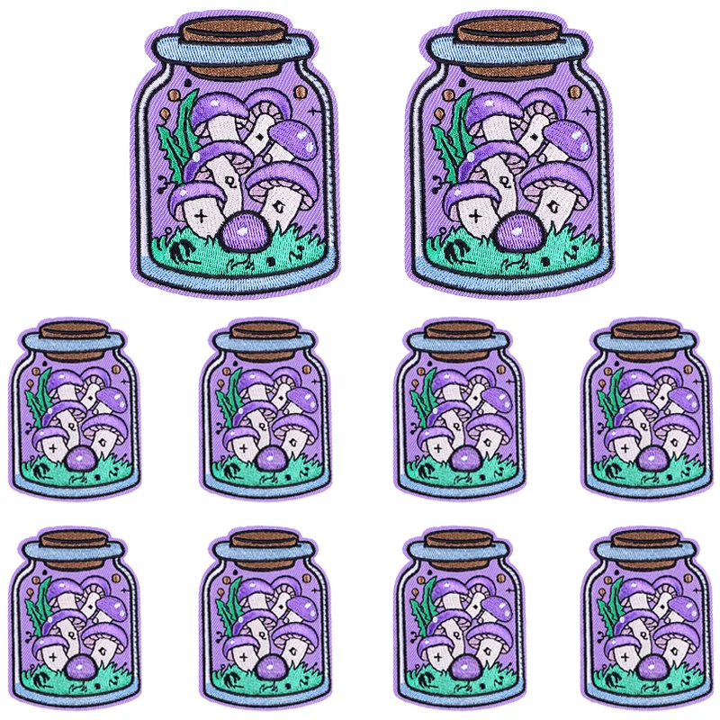 Parche bordado de dibujos animados, seta, Animal, apliques para ropa, corazón, girasoles, Planeta, parches para planchar, 10 unids/lote - imagen 5