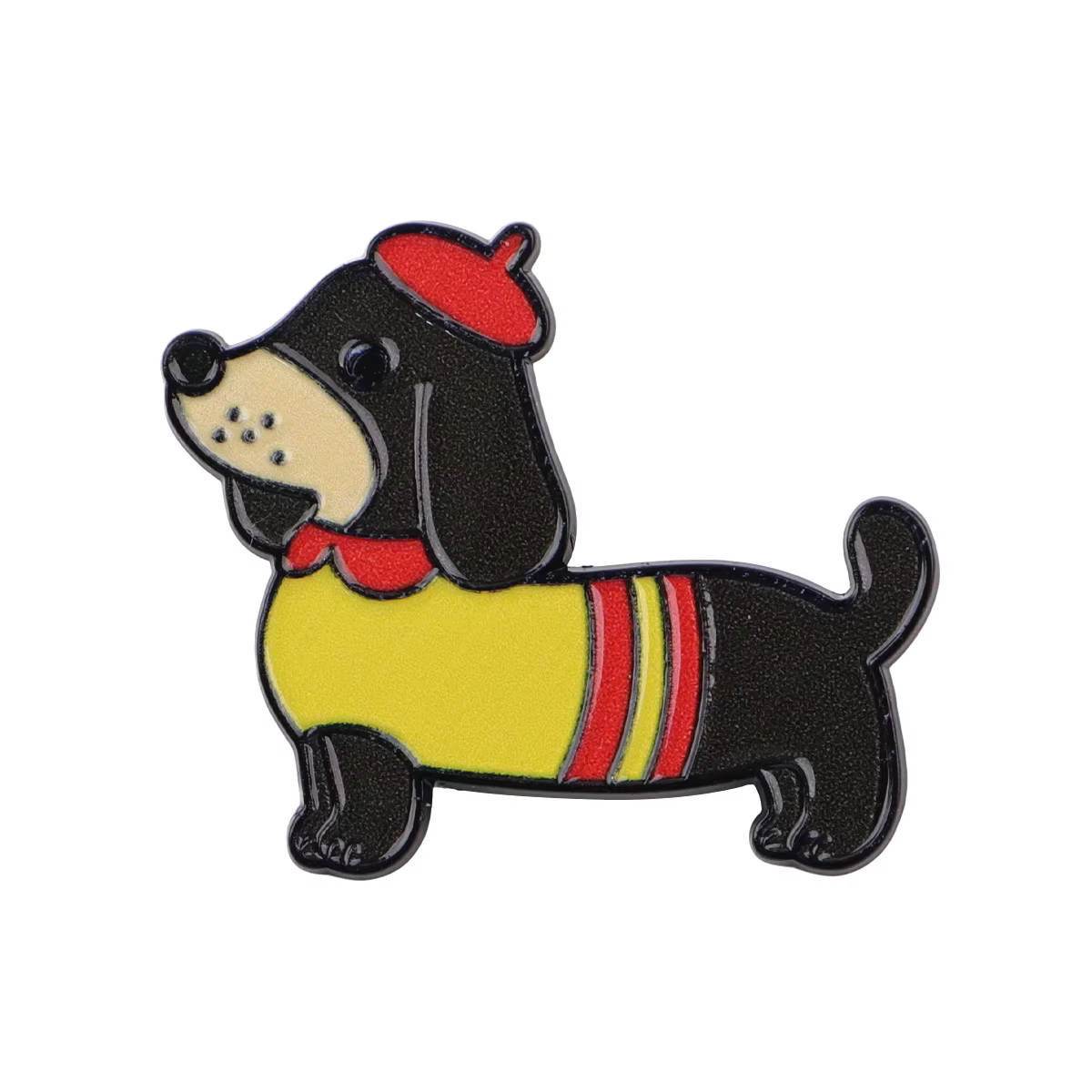 Pin esmaltado perro salchicha de solapa metal para mochila y sombrero - imagen 2