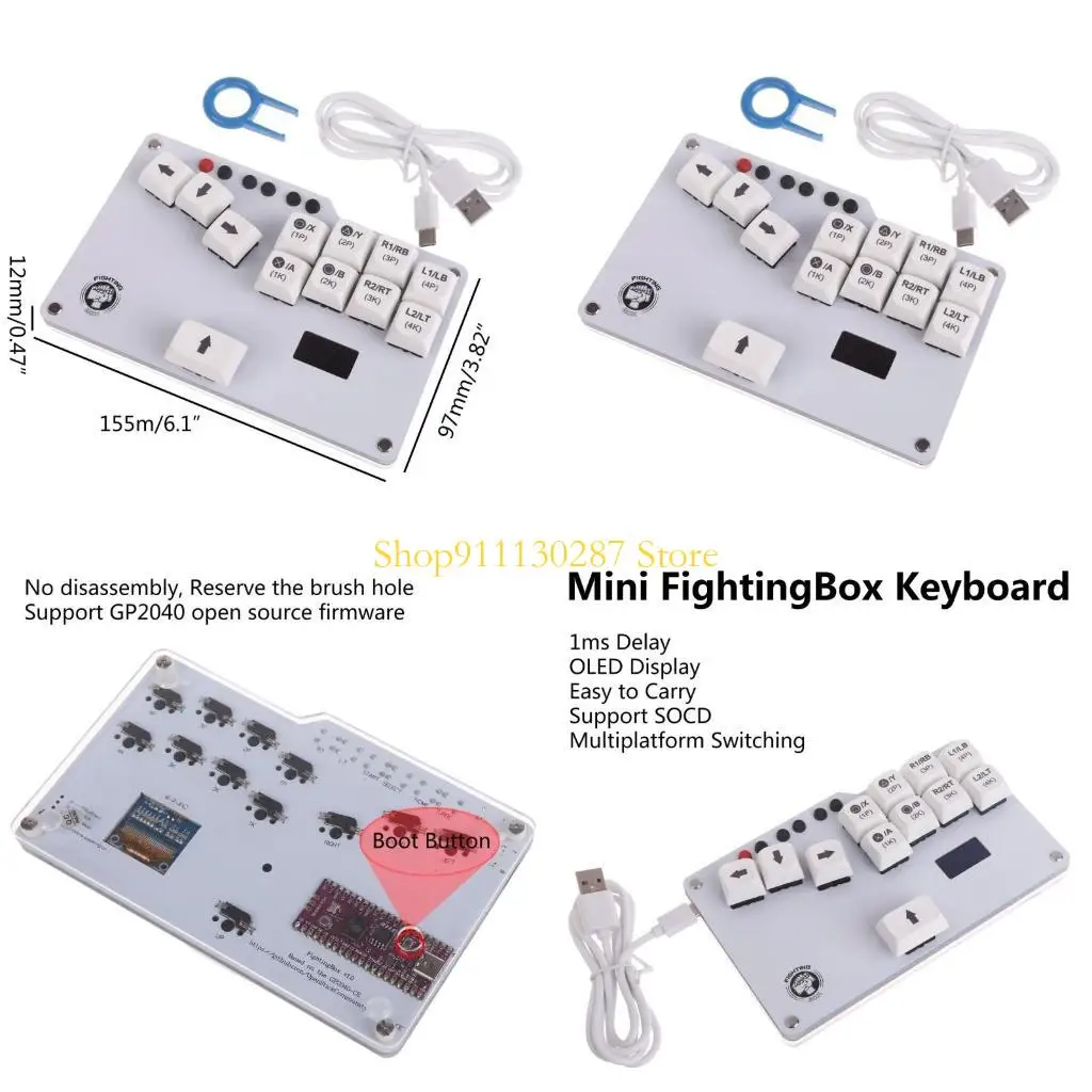 J1HC DURABLE CAJA COMPARACIÓN TEÍNO GAMEPAD PARA ARCADE Joystick Street Fighters