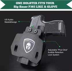 Funda táctica Kydex OWB Sig P365 mano derecha