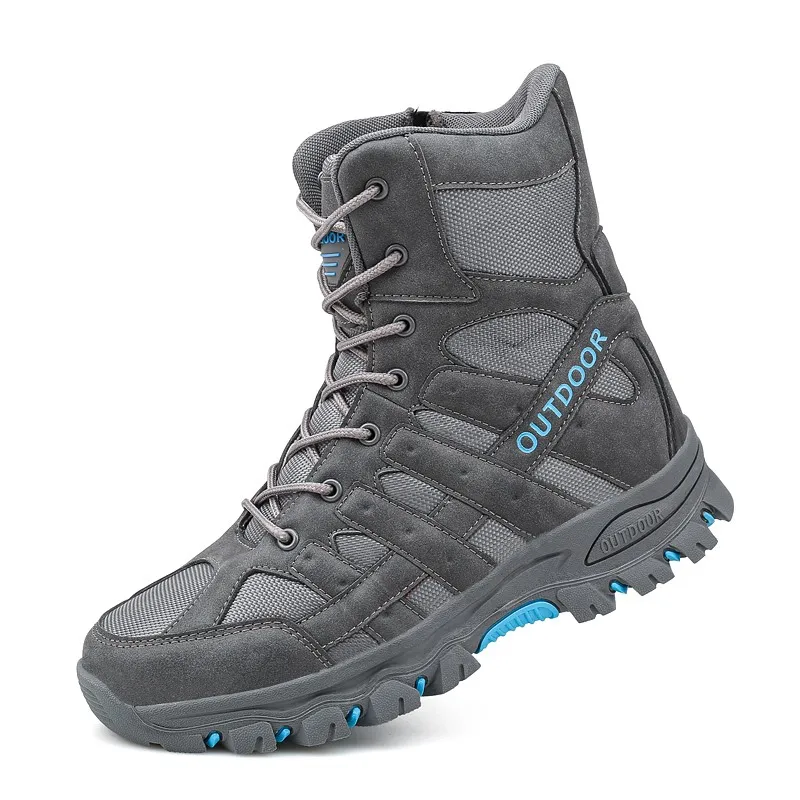 HIKEUP-Botas de combate de fuerzas especiales para hombre, zapatos tácticos de entrenamiento, calzado de senderismo al aire libre, talla grande, Invierno - imagen 3