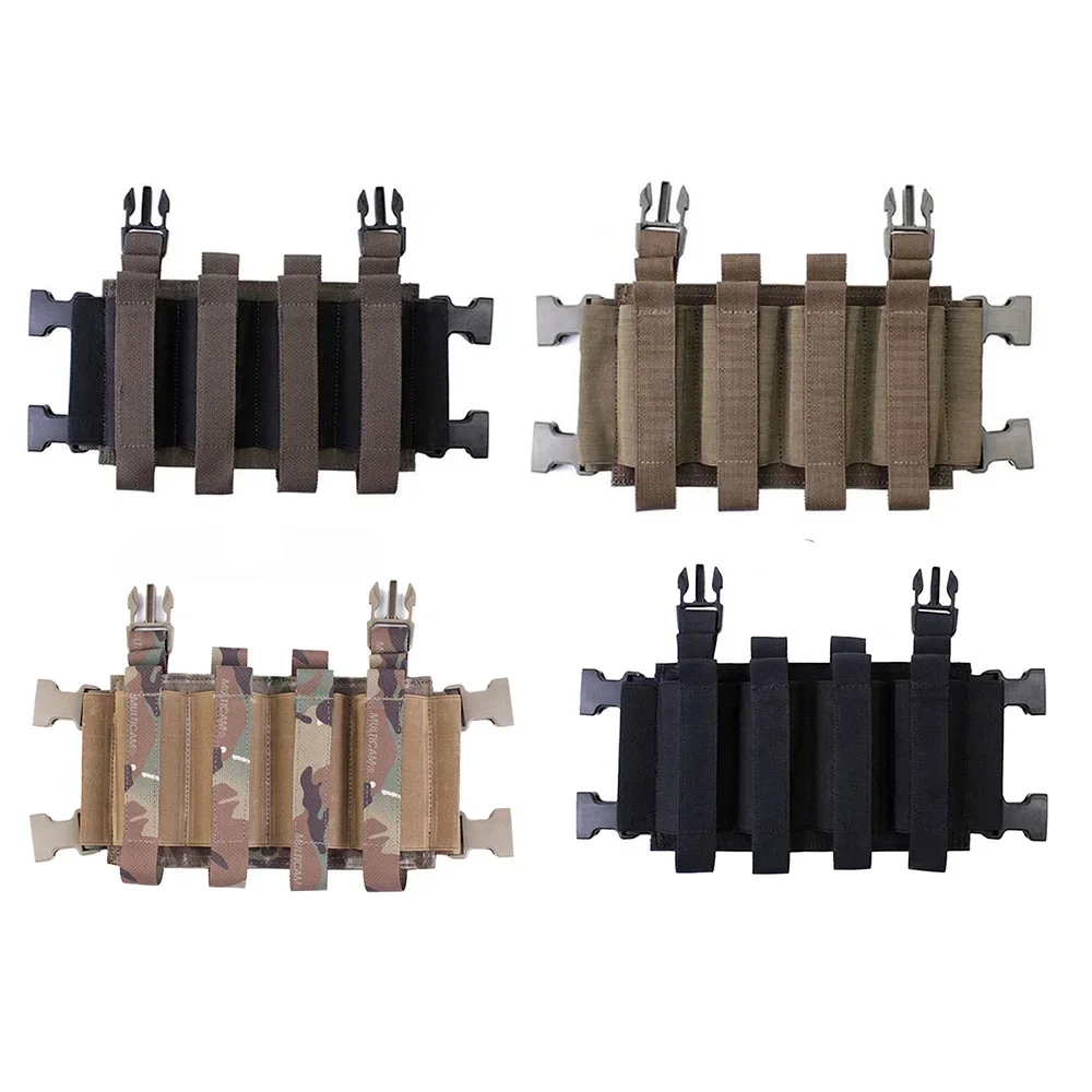 Chaleco táctico portaplacas con fundas elásticas cuádruples