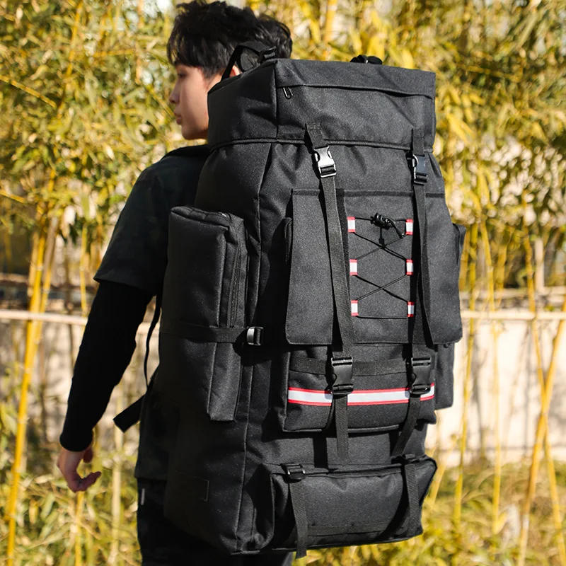 Mochila GRANDE DE 130L y 90L para acampar para hombre, bolso táctico de hombro para viaje al aire libre, senderismo, Trekking, equipaje de viaje, Montañismo - imagen 5