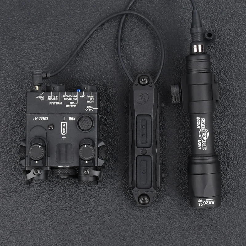DBAL-A2 táctico Airsoft verde rojo azul indicador Surefir M300A M600C linterna con interruptor de Control Dual accesorios de caza peq - imagen 3