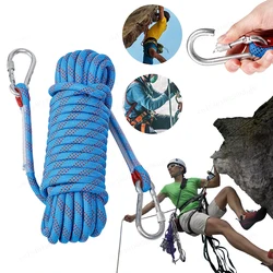 Cuerda de escalada en roca de 10mm, cuerda de rapero estática al aire libre de 10M para rescate de incendios, Escape de seguridad, escalada de árboles para deportes al aire libre