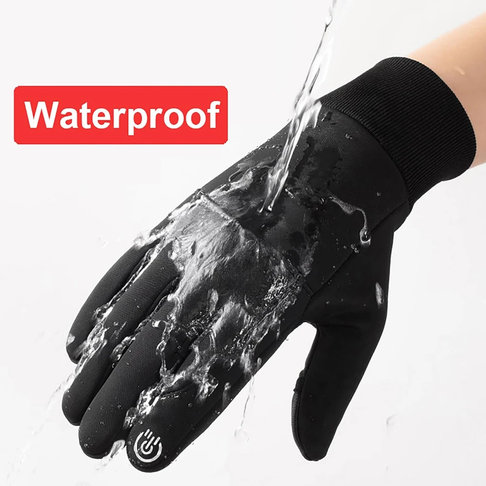 Guantes térmicos de ciclismo con pantalla táctil, guantes gruesos de invierno para pesca con mosca, guantes de mano flexibles y completos para clima frío al aire libre, cálidos - imagen 4