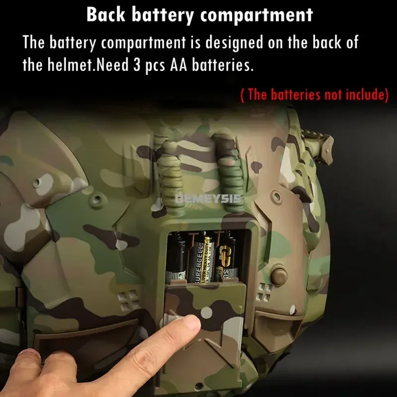 Casco de tiro con máscara, cubierta completa de protección, cascos tácticos de combate Airsoft, auriculares integrados, Protector de cabeza CS para tiro - imagen 5