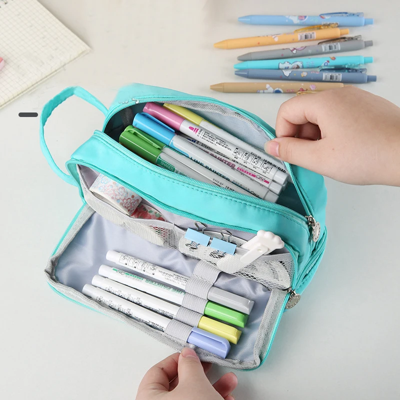 Bolsa de lápices de gran capacidad, estuches escolares estéticos, soporte de papelería Kawaii para niñas, estuche para bolígrafos para niños, suministros escolares para estudiantes - imagen 4