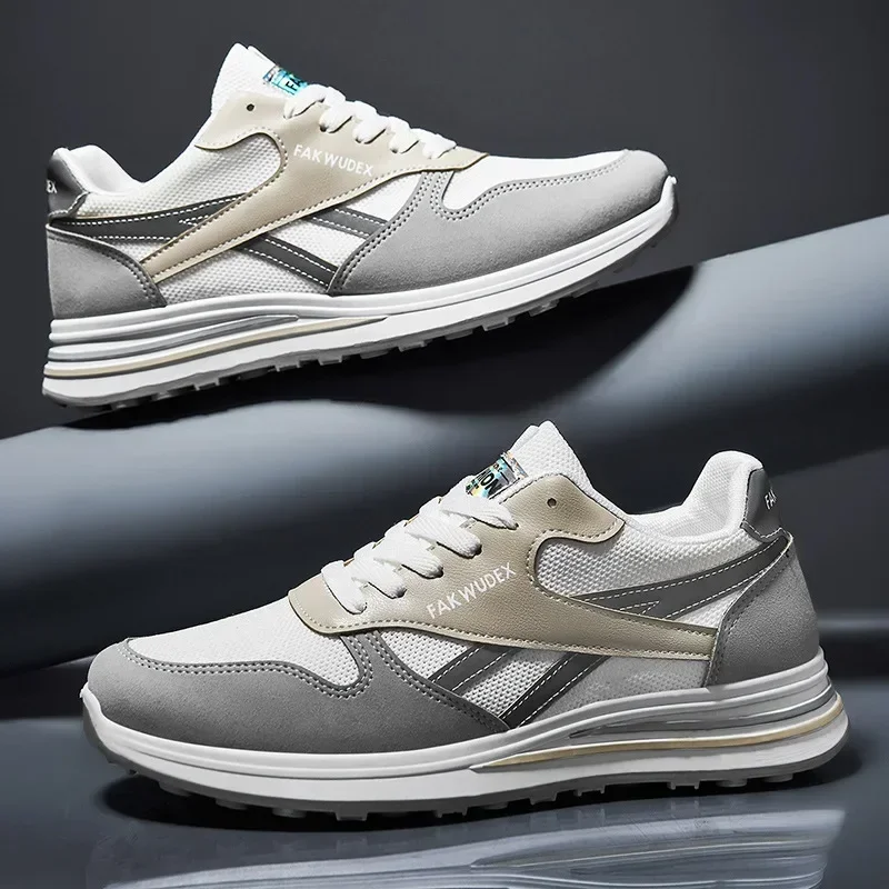 Zapatos informales para hombre, zapatillas de deporte de gamuza de malla ligera, zapatos clásicos para correr para hombre, cómodos zapatos deportivos transpirables para correr al aire libre - imagen 4