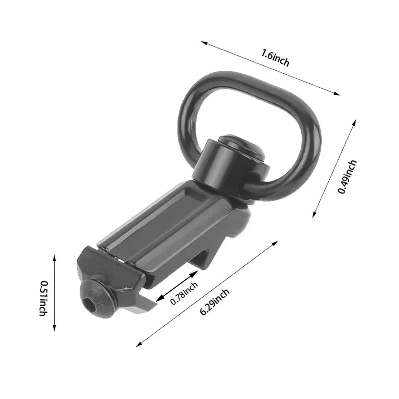 Soporte de riel de eslinga QD de Metal de 360 grados con giro de 1,25 pulgadas y Base de 20mm para accesorio de caza - imagen 3