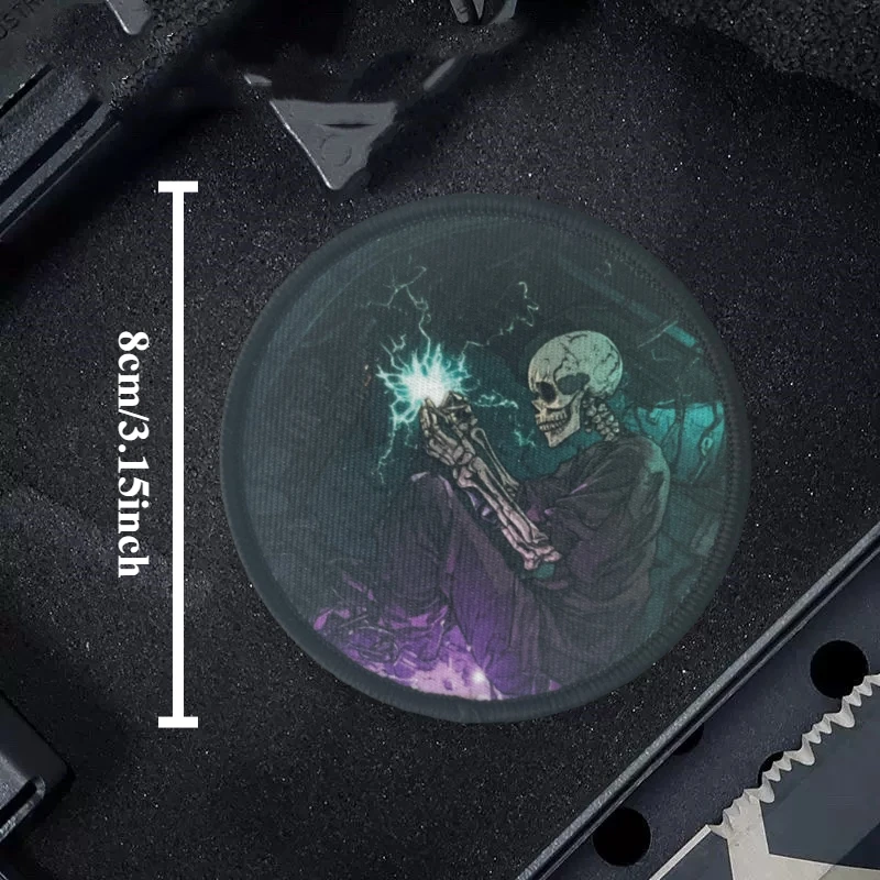 Parche táctico de moral para operador de reparación de circuitos, emblema con gancho y bucle impreso de calavera, insignia militar, brazalete de combate, pegatinas para mochila - imagen 3