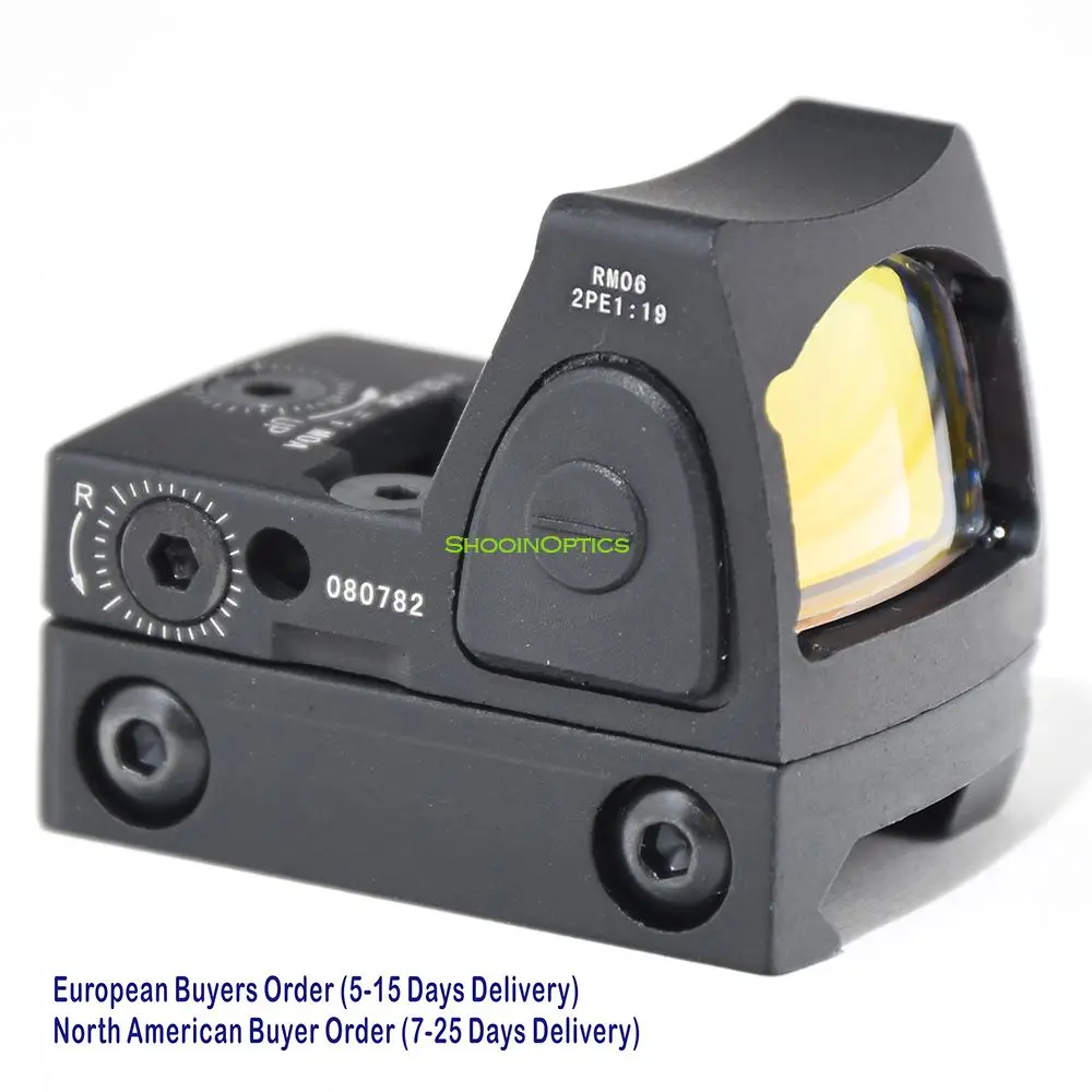 Mira colimadora táctica Mini 1x punto rojo con pistola Picatinny Weaver Glock MOS óptica Base de montaje - imagen 3