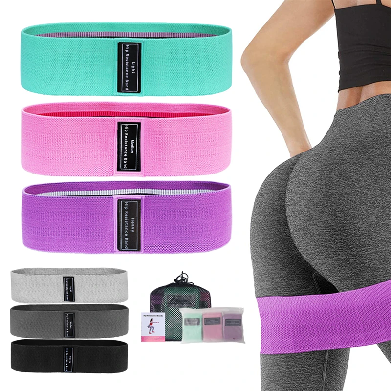 Bandas de resistencia para botín de cadera de tela, cinturón elástico para glúteos y muslo, bandas de entrenamiento, círculo de sentadillas, tiras elásticas para Fitness, bucles, Yoga, gimnasio, Equ - imagen 2