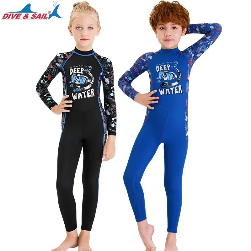 Traje de baño de buceo de cuerpo completo con protección contra sarpullidos de una pieza UPF 50 + traje de baño con protección solar UV para niños pieles de natación - imagen 4