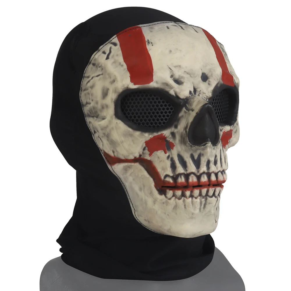 MA-221 Máscara de Halloween con agujero redondo suave, tocado de fiesta aterrador con cómodo accesorio transpirable para caza, aprobado por COD - imagen 3