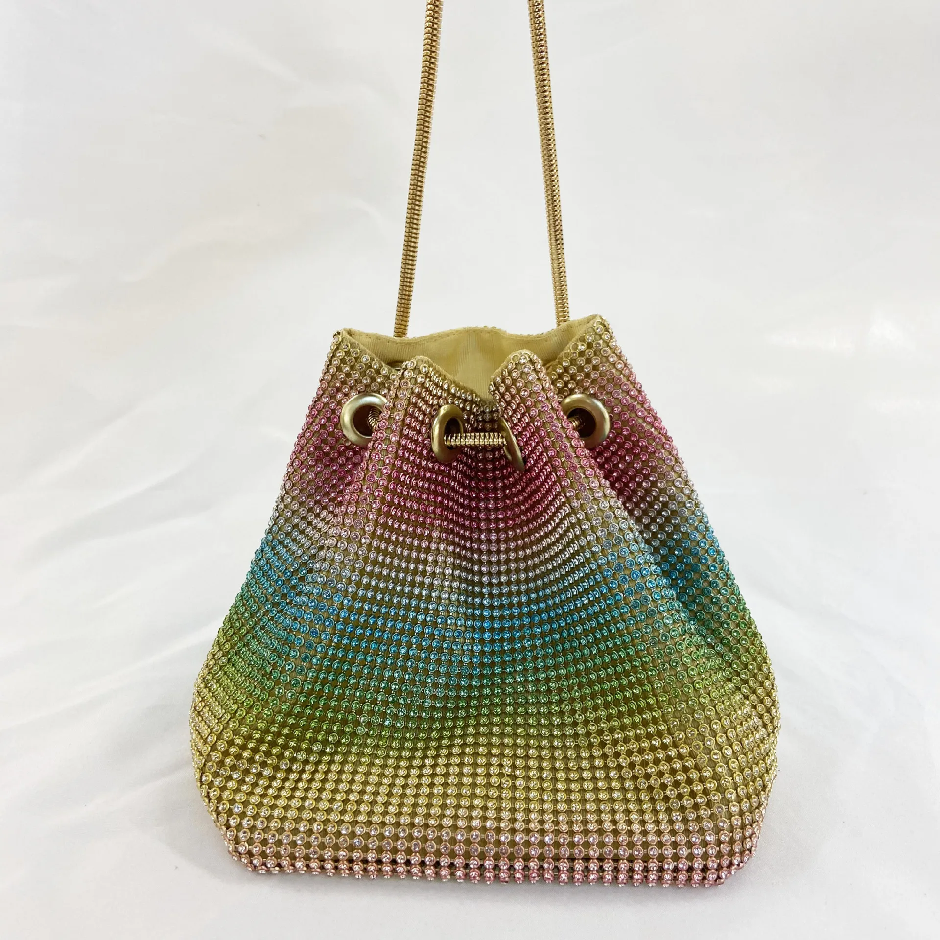 Lawaia-bolsos de mano con asa brillante y diamantes de imitación, bolsos de noche hechos a mano, nuevos pliegues, monederos y bolsos de diseñador de lujo para fiesta de boda - imagen 5