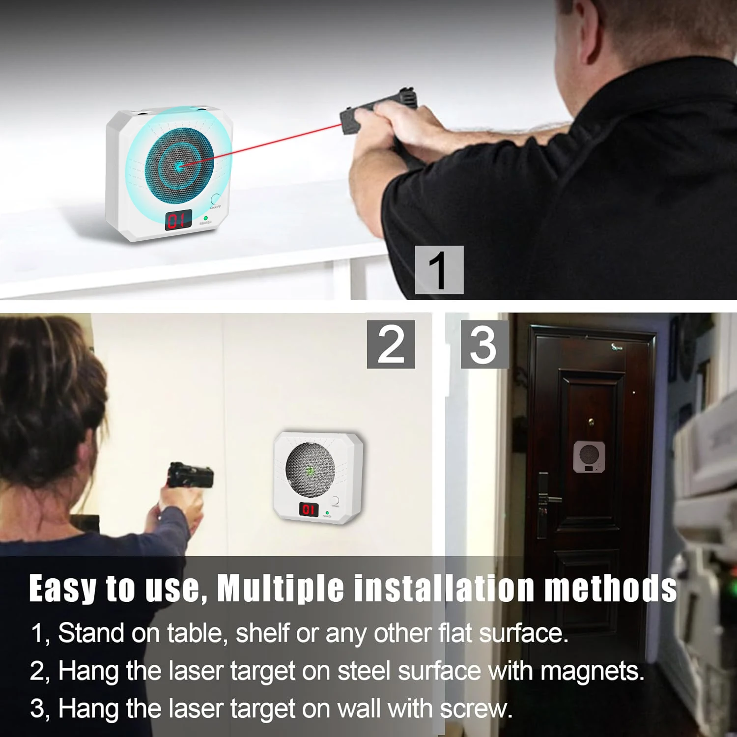 Objetivo de entrenamiento con láser de fuego seco, objetivo de disparo electrónico, sistema de entrenamiento de fuego seco para mejorar la precisión con comentarios en tiempo real - imagen 5