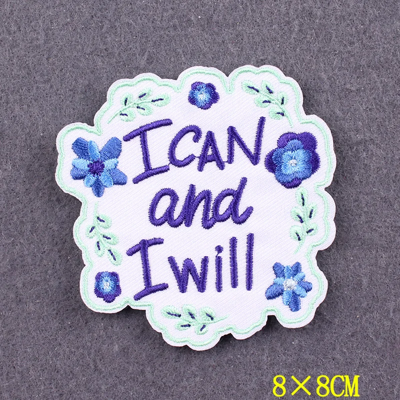 Parches de palabras positiva para ropa, pegatinas, eslogan DIY NO WAR, parche bordado para planchar en la ropa, insignias de rayas en la mochila - imagen 4