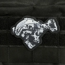 Parche táctico NVG calavera guerrera con engranajes - Velcro mochila