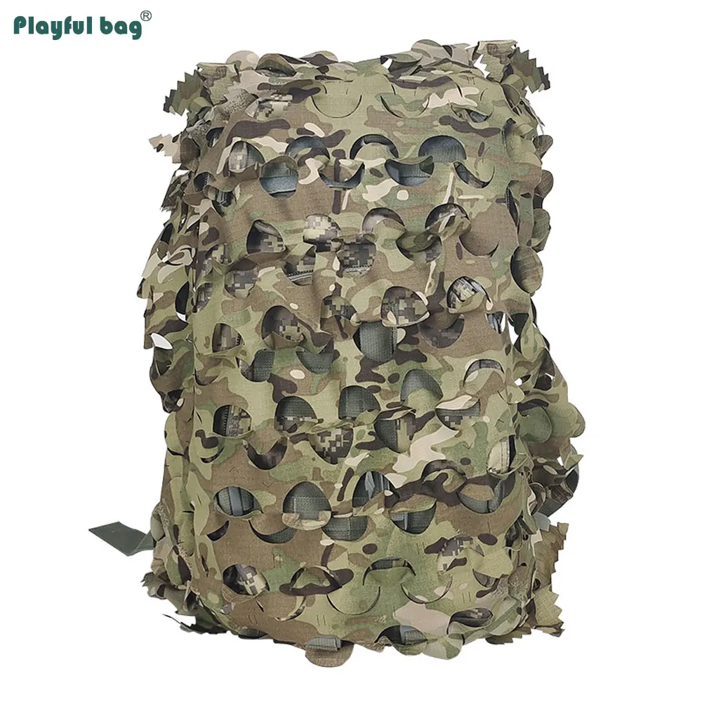 Mochila táctica CAMO cubierta corte láser árbol camuflaje equipo de caza al aire libre Airsoft Cosplay bolsa cubierta 60L 80L AVA296 - imagen 5