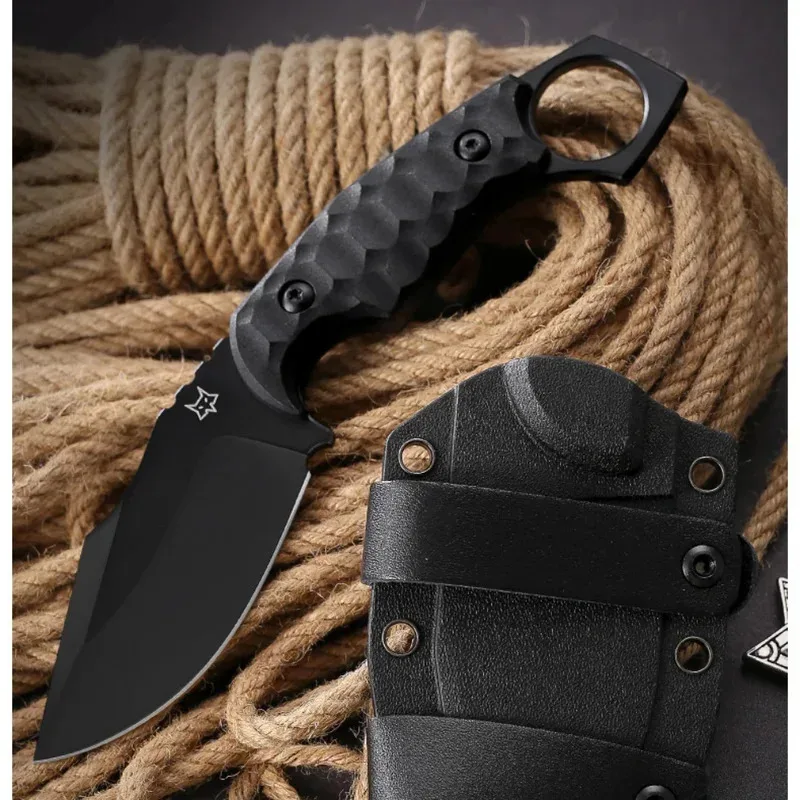 Cuchillo táctico hoja fija con funda Kydex – Supervivencia