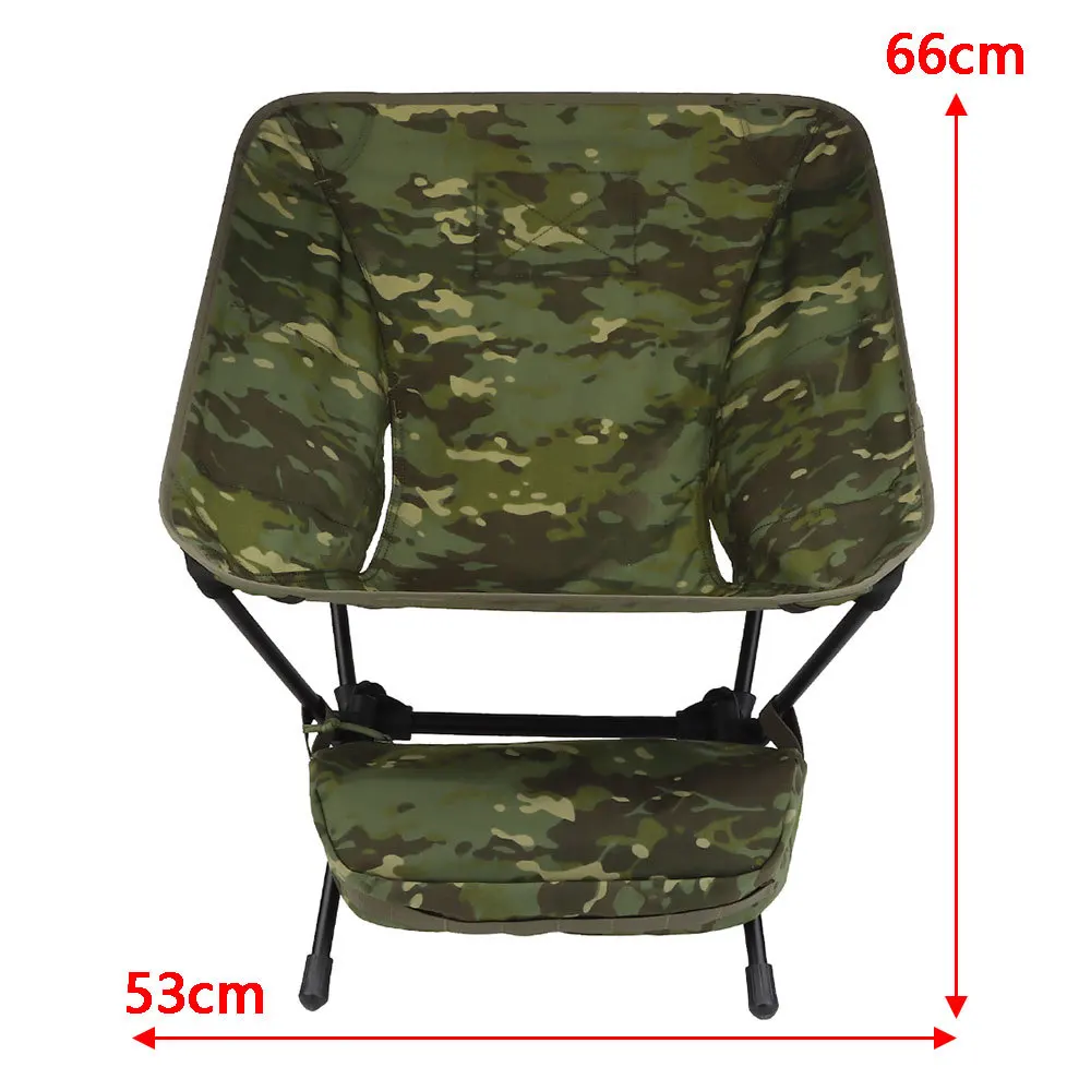 Silla táctica de camuflaje para viajes al aire libre, ultraligera, portátil, para acampar, supervivencia salvaje, escalada, senderismo, Picnic, barbacoa, herramienta de descanso de asiento CS de nailon - imagen 2