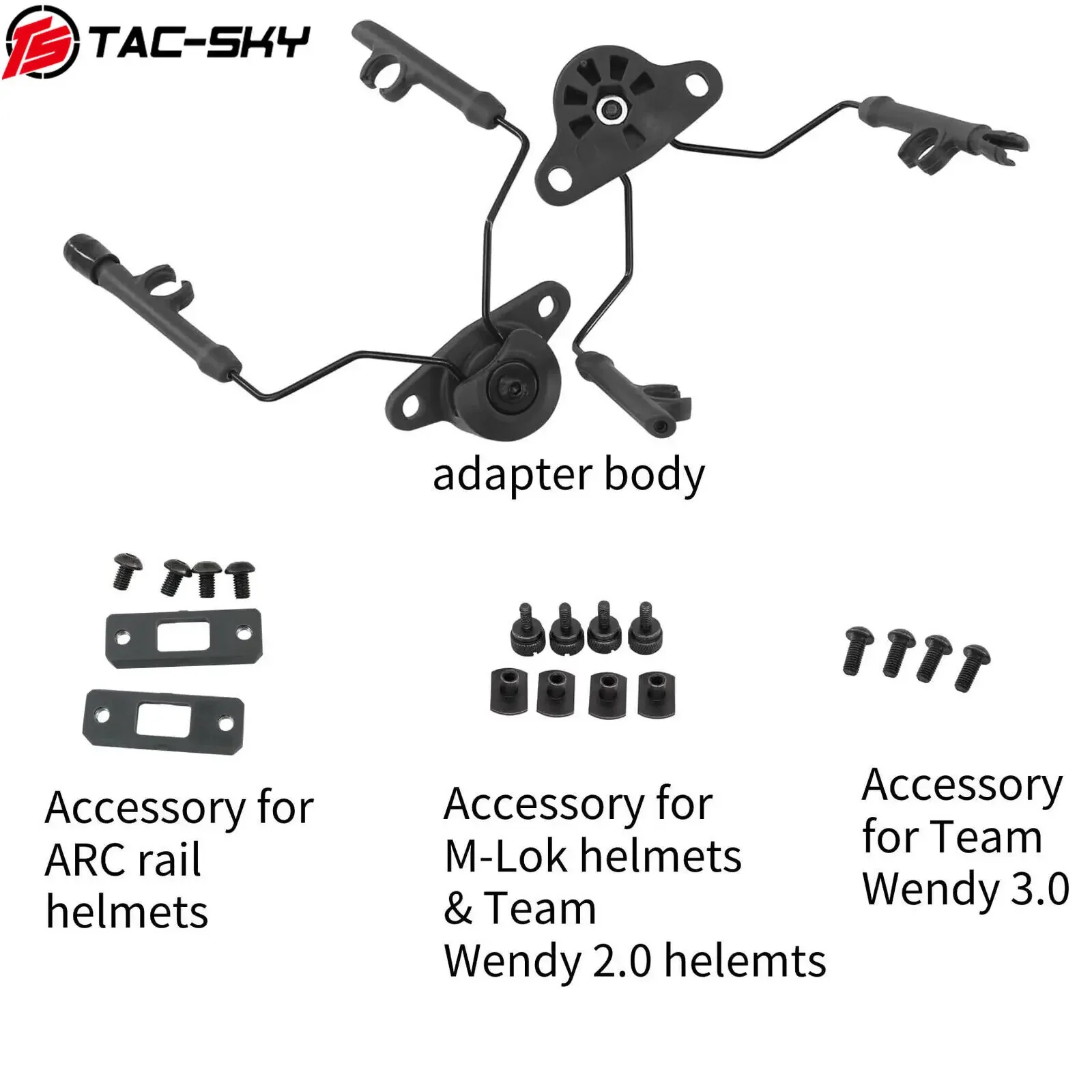 Adaptador de riel para casco táctico TS TAC-SKY (binario ARC/carril MLOK/carril WENDY) soporte MARK 2,0 para auriculares tácticos de la serie COMTA - imagen 5