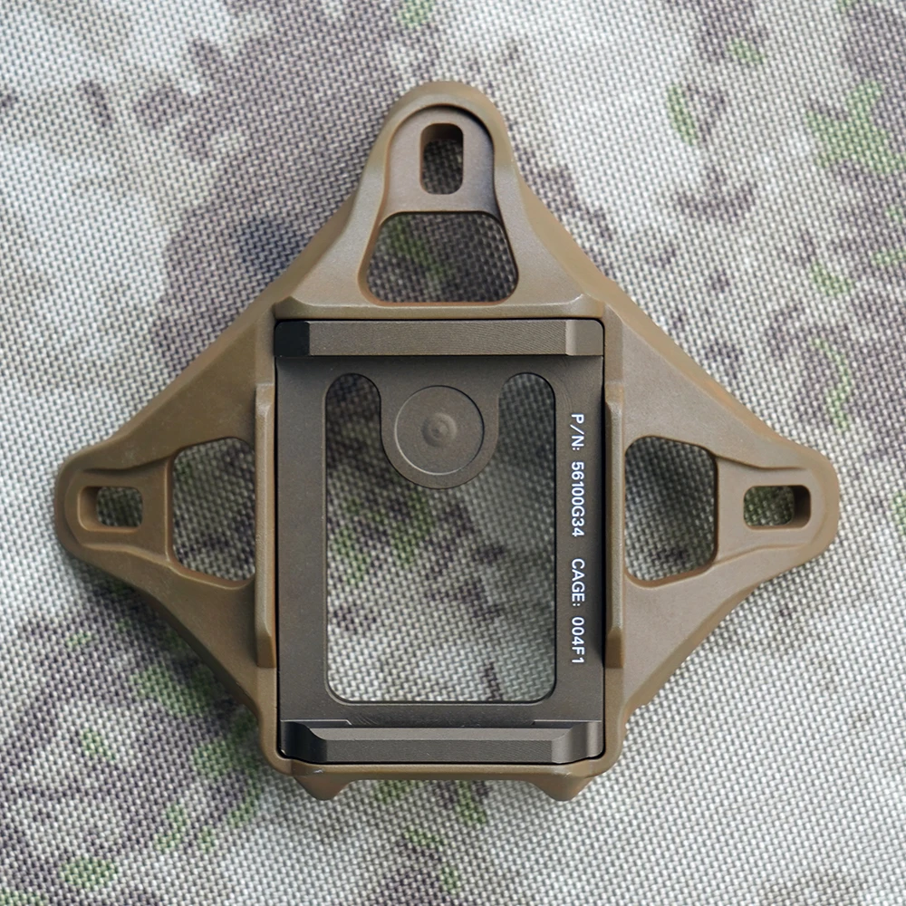 Cubierta de montaje NVG de esqueleto táctico de 3 agujeros, Compatible con casco ACH/MICH/ops-core Fast/Crye AirFrame con marcas originales - imagen 4