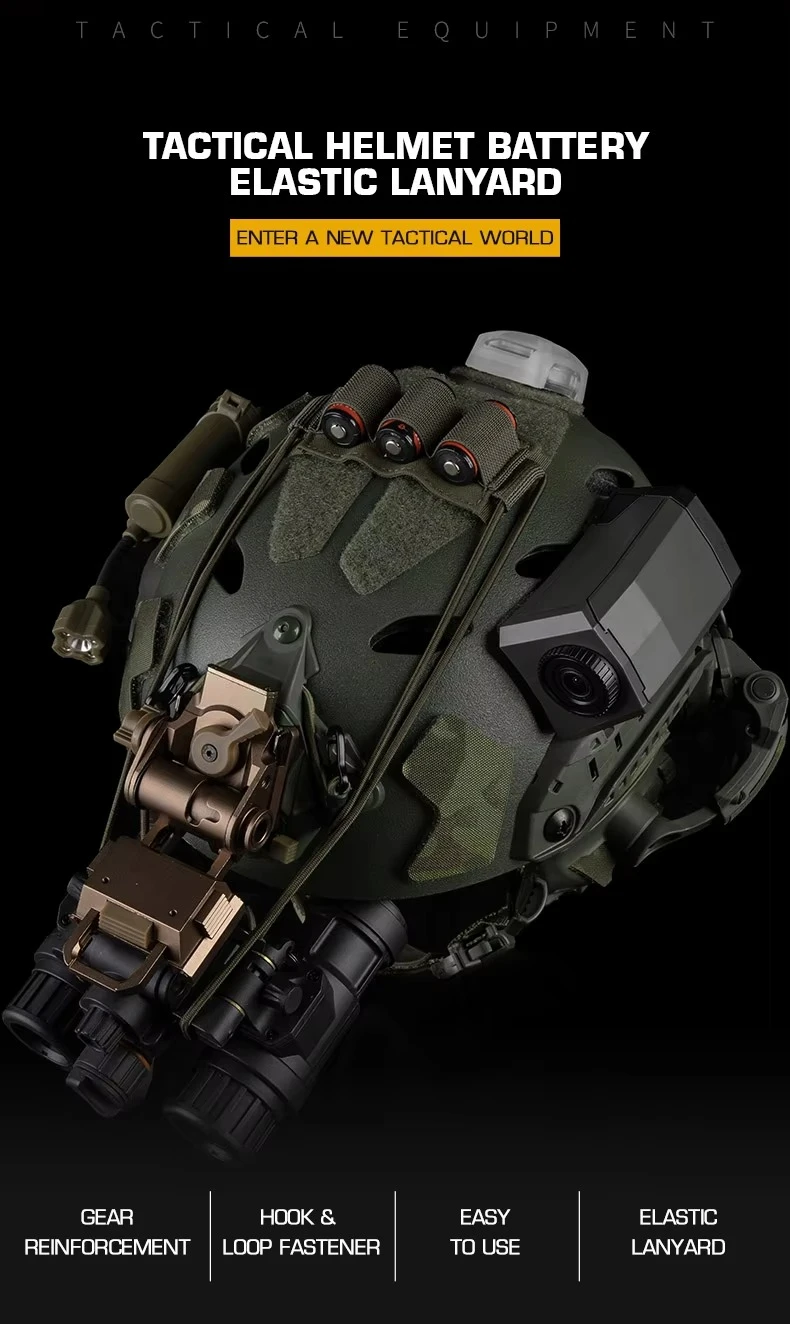 Vista general de la batería para casco táctico con cordón elástico NVG WoSporT