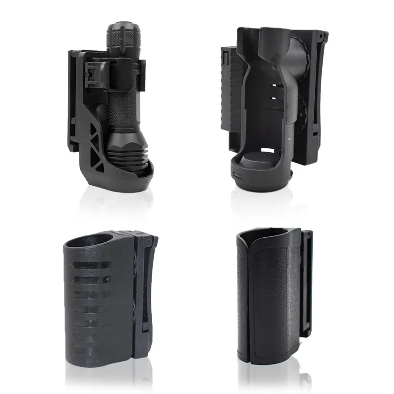 Funda para linterna táctica 360 °   Estuche giratorio para linterna, bolsa con Clip para cinturón, kits de antorcha, bolsa con iluminación superior abierta, soporte para linterna LED