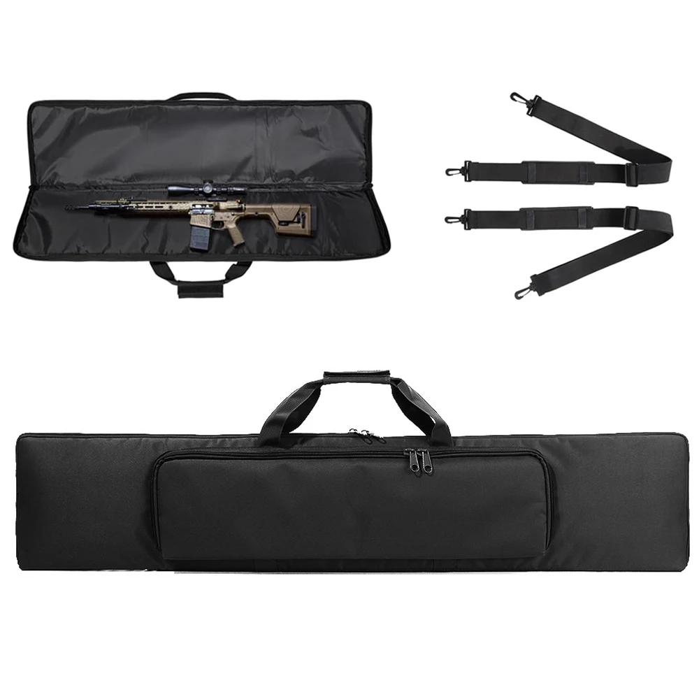 Bolsa táctica para Rifle de 47 ", funda suave para Rifle de caza, bolsa de almacenamiento para pistola, funda de transporte para pistola Airsoft con correa para el hombro para tiro de caza - imagen 3