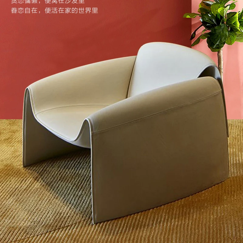 Silla de dormitorio para una sola persona, sofá moderno y sencillo para sala de estar, sofá de tela perezoso de diseñador, silla de ocio - imagen 4